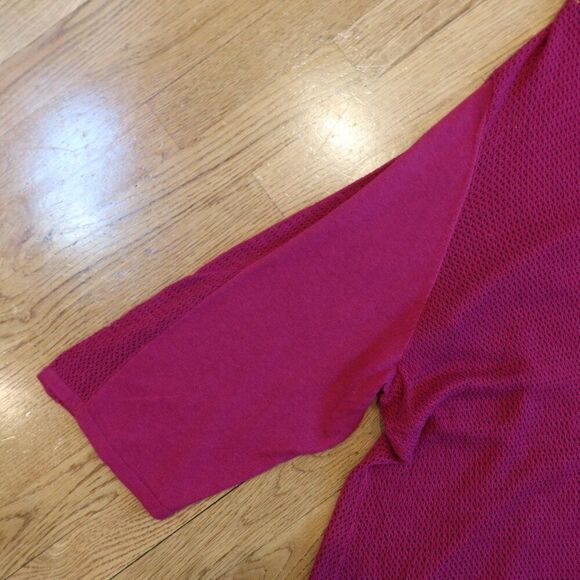 NWT CATHERINE'S cardigan sweater 5X open front long pink mesh cotton knit light - Picture 5 of 10